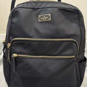 Kate Spade Black Textured Leather Backpack